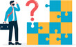 © vector mall - Teams with problems, looking for solutions, looking for puzzle pieces to complete a business venture or career,