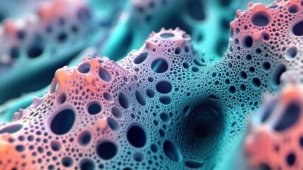Wall Mural - abstract fractal pattern: cellular structure in vivid colors