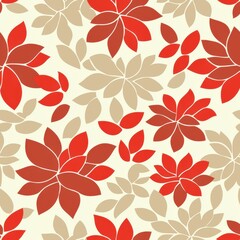 Poster - Repetitive Floral Pattern in Earthy Tones