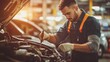 © Attasit - Technician performing equipment inspection at an automotive workshop