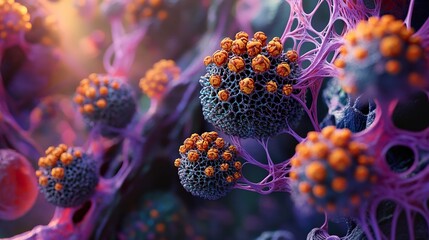 Wall Mural - microscopic view of a cell: exploring the intricate world of biology