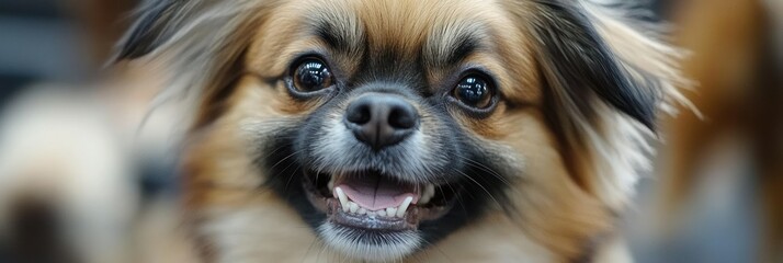 Canvas Print - A cheerful dog with a happy expression, showcasing its playful personality.