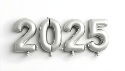 2025 new year white celebration balloons