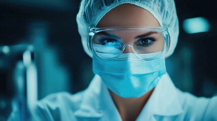 Worker carefully reviewing product defects using a magnifying glass on a lab bench