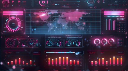 Poster - Futuristic AI Powered Marketing Dashboard with Real Time Analytics and Global Campaign Insights