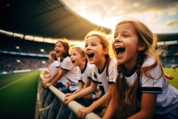 Canvas Print - Cheering cheerful laughing football.