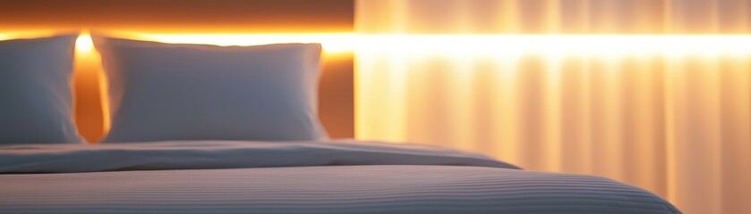 Cozy bedroom ambiance with soft pillows and gentle lighting.