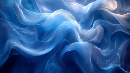 Leinwandbilder - Abstract blue and white flowing waves background.
