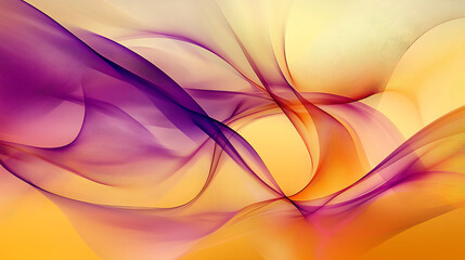 Leinwandbilder - Abstract background with flowing lines in purple, yellow, and orange hues.