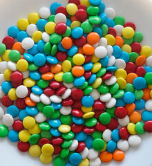 close up shot of colorful chocolate candies 