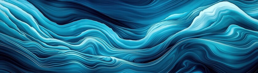 Poster - Striking Abstract Blue Waves Background