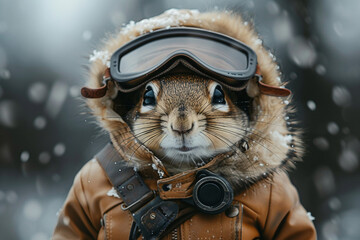 Wall Mural - generated with ai image of funny cute animal cartoon character wear costume