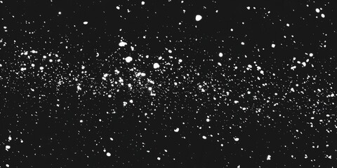 Sticker - Snow Falling on Black Background in Chaotic Display