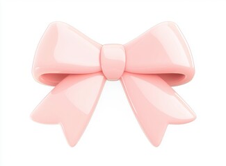 Wall Mural - A cute, glossy pink bow, often used in fashion accessories or gifts, exuding a playful and cheerful vibe.