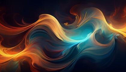 Poster - Glowing Abstract Background of Swirling Smoke