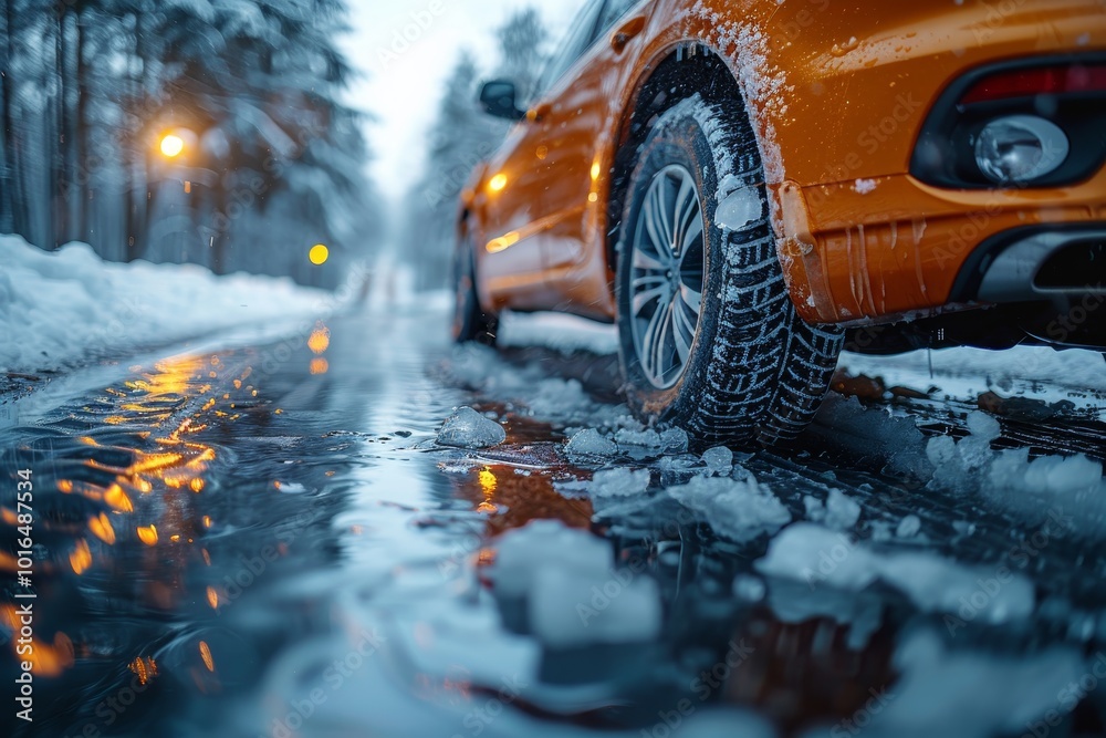 Winter Driving Fail Winter car accidents driver loses control on slippery ice, vehicle ...