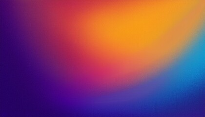 Wall Mural - Vibrant purple orange blue color spots grainy gradient glowing backdrop design, noise texture banner, poster header design.