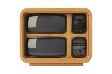 Aufkleber - Vintage television with two small screens, suitable for historical or nostalgic themes.