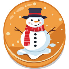 Wall Mural - Delicious Snowman Macaron or Sandwich Cookie for Merry Christmas Festival.