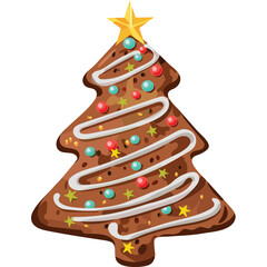 Wall Mural - Decorative Gingerbread Xmas Tree for Merry Christmas Festival.