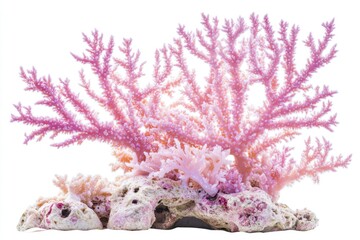 Poster - Close-up shot of a pink coral against a white background.