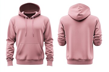 Sticker - A close-up of a pink hoodie with a white background, suitable for fashion or lifestyle photography.