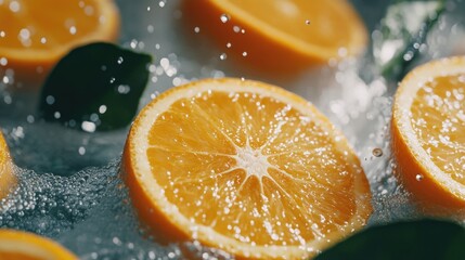 Poster - Fresh orange slice cut in half, revealing its juicy pulp and segments.