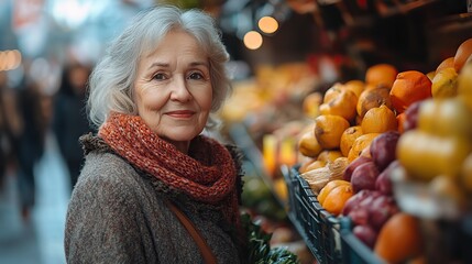 Wall Mural - elder woman walking,empty trolley and shopping in supermarket inflation and increasing prices concept.illustration