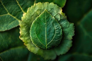 Poster - A close-up view of a single leaf on a plant.
