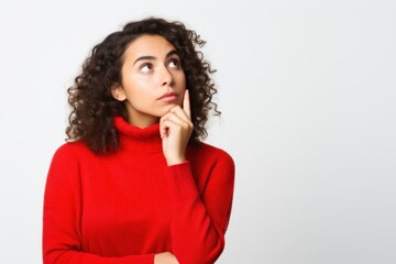 Sticker - Thoughtful woman in red sweater