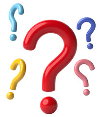 Fototapete - Question mark icon isolated on transparent background. 3D render.
