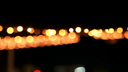 Wall Mural - warm bokeh lights at night creating festive atmosphere