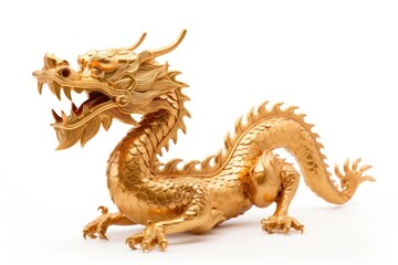 Wall Mural - Golden dragon dinosaur animal chinese new year.