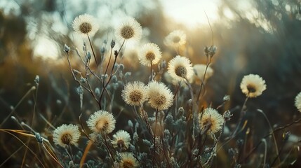 Canvas Print - Delicate Dandelions in Golden Hour Light