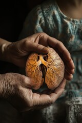 Poster - A person grasping a slice of fresh fruit, great for food, health or lifestyle images.