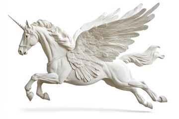 Poster - A detailed sculpture of a horse with wings, perfect for fantasy or mythical scenes.