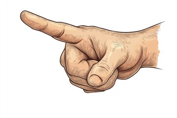 Fototapete - A hand pointing gesture indicating direction or attention.