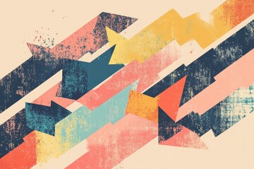 Poster - Vector illustration of colorful arrows on a clean white background, ideal for graphic design and communication projects.