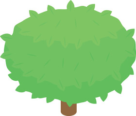 Poster - Cartoon tree with a round shape is growing dense foliage