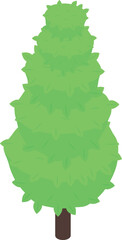 Poster - Stylized tree with lush green foliage is growing in the spring
