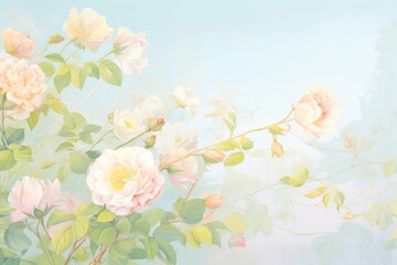  Roses border backgrounds painting blossom.