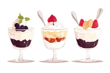 Poster - Sweet treats with fresh berries and spoons.