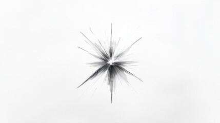 Simple pencil sketch of a starburst, isolated on a white background
