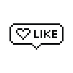 Poster - like 8 bit icon heart Pixel art 8-bit for game