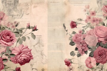 Wall Mural - Rose backgrounds pattern flower.