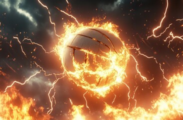 Sticker - Volleyball Fire.