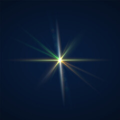 Wall Mural - Beams of bright light shining on black background. White and golden beams of bright light shining on black background