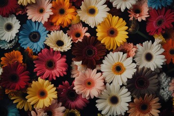 Poster - A close-up view of a colorful flower arrangement.