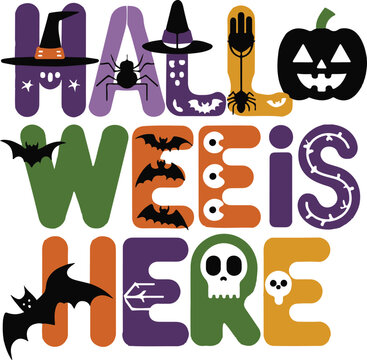 Halloween silhouette vector art illustration 
