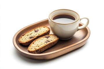 Poster - A simple and cozy setup featuring a cup of coffee and some cookies on a plate, perfect for a relaxing morning or afternoon.